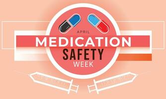 medicin säkerhet vecka. bakgrund, baner, kort, affisch, mall. vektor illustration.