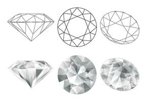 uppsättning av isolerat diamant illustrationer vektor
