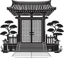 japanisch Stil Tempel Eingang Vektor