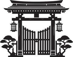 japansk stil tempel ingång vektor