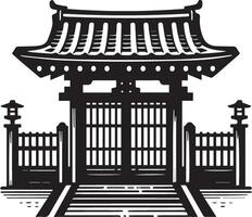 japanisch Stil Tempel Eingang Vektor