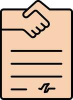 Handschlag Linie gefüllt Symbol vektor