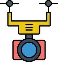 Kamera Drohne Linie gefüllt Symbol vektor