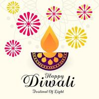 Vektor glückliches Diwali-Fest des Lichts. indische rangoli kunst