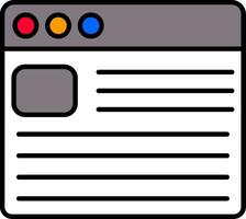 Netz Browser Linie gefüllt Symbol vektor