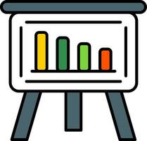 gefülltes Symbol der Analyselinie vektor