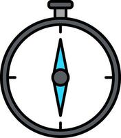 Kompasslinie gefülltes Symbol vektor