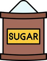 Zucker Tasche Linie gefüllt Symbol vektor
