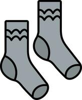Paar von Socken Linie gefüllt Symbol vektor