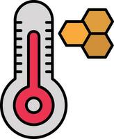 termometer linje fylld ikon vektor