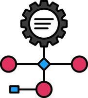 gefülltes Symbol für Workflow-Linie vektor