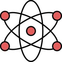 Atom Linie gefüllt Symbol vektor