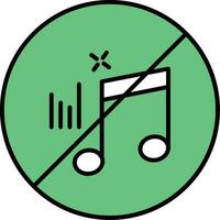 Nein Musik- Linie gefüllt Symbol vektor