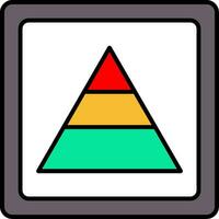 Pyramide Linie gefüllt Symbol vektor
