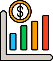 linje Diagram linje fylld ikon vektor