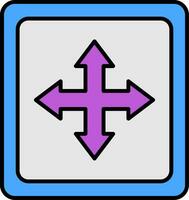 Kreuz Symbol Linie gefüllt Symbol vektor