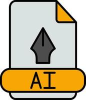 ai Linie gefüllt Symbol vektor