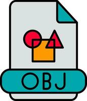 obj Linie gefüllt Symbol vektor