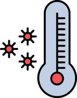 Thermometer Linie gefüllt Symbol vektor