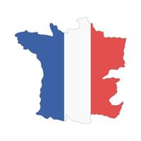 Frankrike karta och flagga vektor
