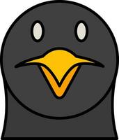 Pinguin Linie gefüllt Symbol vektor