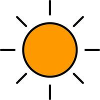 Sonnenlinie gefülltes Symbol vektor