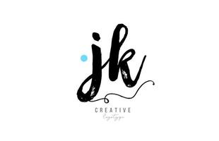 jk jk vintage bokstav alfabetet kombination logotyp ikon handskriven design för företagsverksamhet vektor