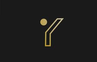 Gold goldene Linie y Alphabet Buchstaben Logo Design mit Kreissymbol für Unternehmen und Unternehmen vektor