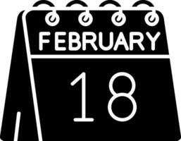 18: e av februari glyf ikon vektor