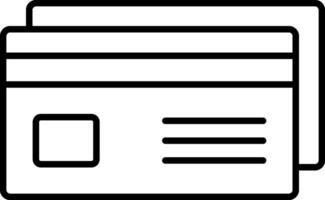 Symbol für die Debitkartenlinie vektor