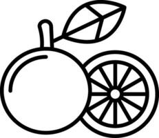 grapefrukt linje ikon vektor