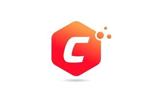 c Alphabet Buchstaben Logo Icon Design mit orangefarbener Raute für Unternehmen und Unternehmen vektor