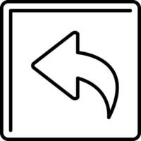 gebogen links Linie Symbol vektor