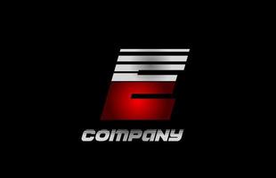 e rot grau schwarz Alphabet Buchstaben Logo Icon Design für Unternehmen und Unternehmen vektor