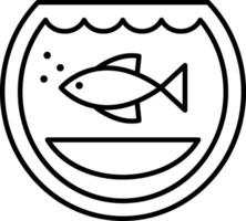 fiskskål linje ikon vektor