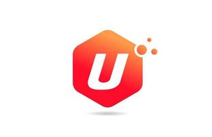 u Alphabet Buchstaben Logo Icon Design mit orangefarbener Raute für Unternehmen und Unternehmen vektor