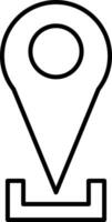 Standort-Pin-Liniensymbol vektor