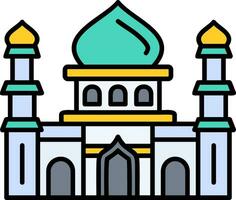Moschee Linie gefüllt Symbol vektor