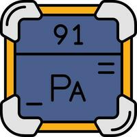 Protactinium Linie gefüllt Symbol vektor