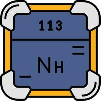 Nihonium Linie gefüllt Symbol vektor