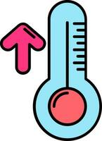 hög temperatur linje fylld ikon vektor