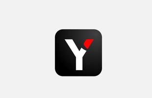 einfaches rot-weißes y-Alphabet-Logo-Icon-Design für Unternehmen und Unternehmen vektor