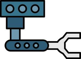 industriell Roboter Linie gefüllt Symbol vektor