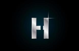 h silbernes Metallalphabet-Logo-Symbol für Unternehmen und Unternehmen mit Funkendesign vektor