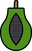 Papaya Linie gefüllt Symbol vektor