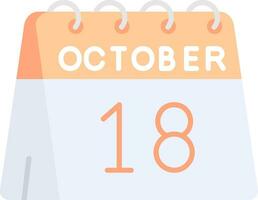 18: e av oktober linje fylld ikon vektor