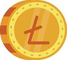 litecoin linje fylld ikon vektor