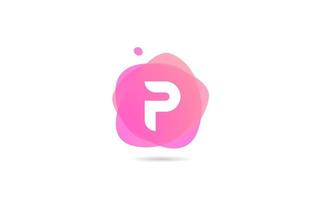 Rosa weißes p-Alphabet-Logo für Unternehmen und Unternehmen mit Farbverlaufsdesign. Pastellvorlage für Corporate Identity vektor