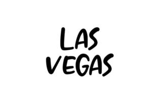 Las Vegas City handschriftliche Typografie Worttext Hand Schriftzug. moderner kalligraphietext. schwarze Farbe vektor