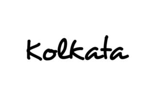 Kolkata stad handskriven ord text hand bokstäver. kalligrafi text. typografi i svart färg vektor